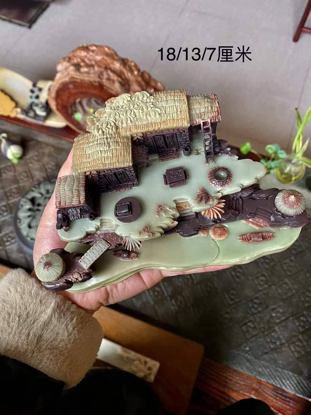 摆件天然茶盘石雕工艺品