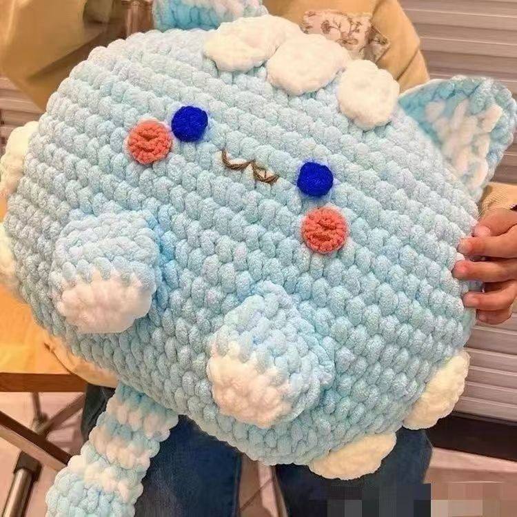 冰条线抱枕猫咪编织diy材料包手工自制沙发摆件礼物送男女朋友,服饰配件/皮带/帽子/围巾,DIY编织材料包,淘宝优惠券,粉丝福利购,淘宝优惠卷