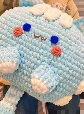 冰条线抱枕猫咪编织diy材料包手工自制沙发摆件礼物送男女朋友