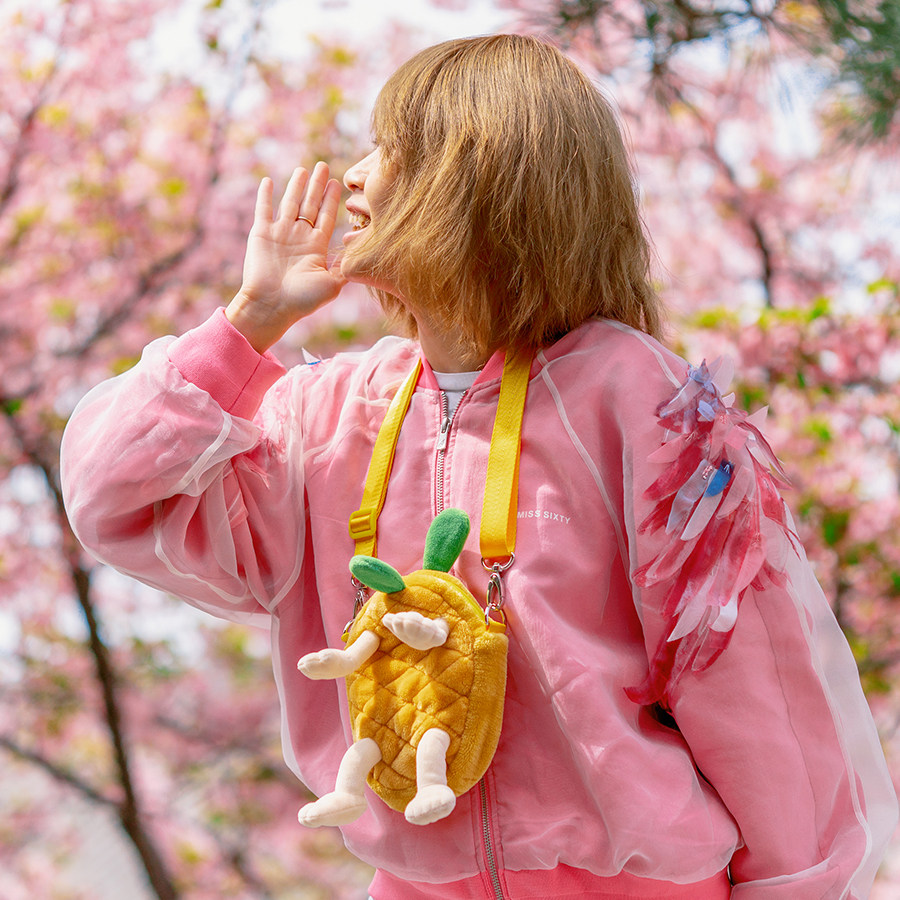 Molisii可爱毛绒斜挎包菠萝包
