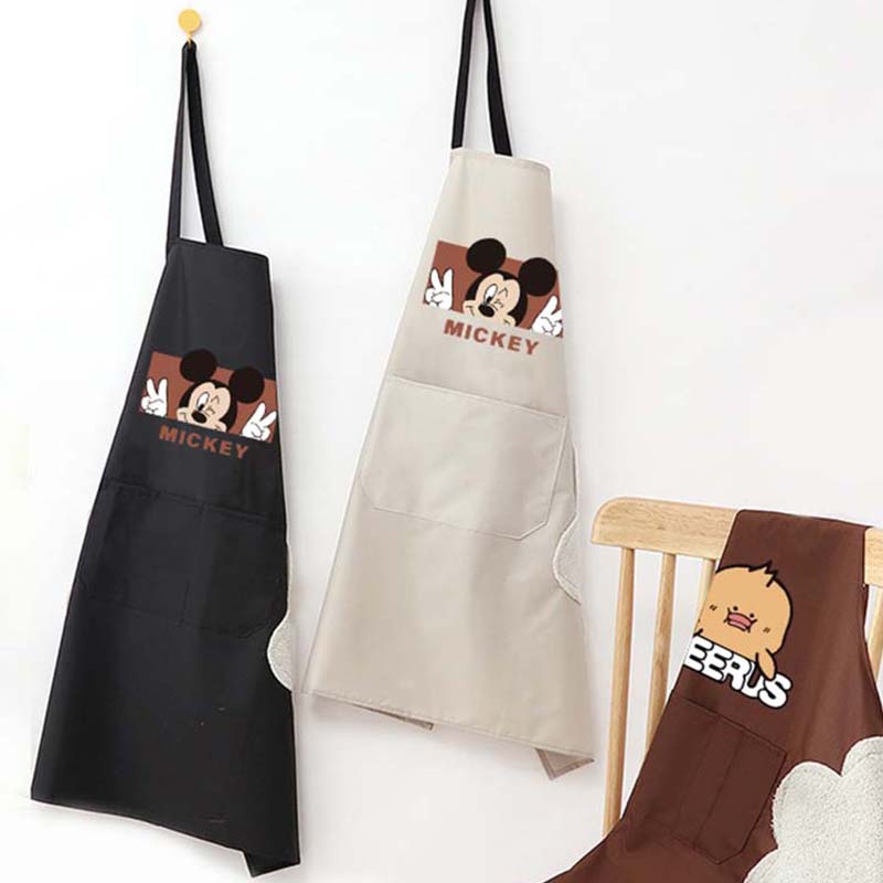 可擦手挂脖围裙厨房防水防油