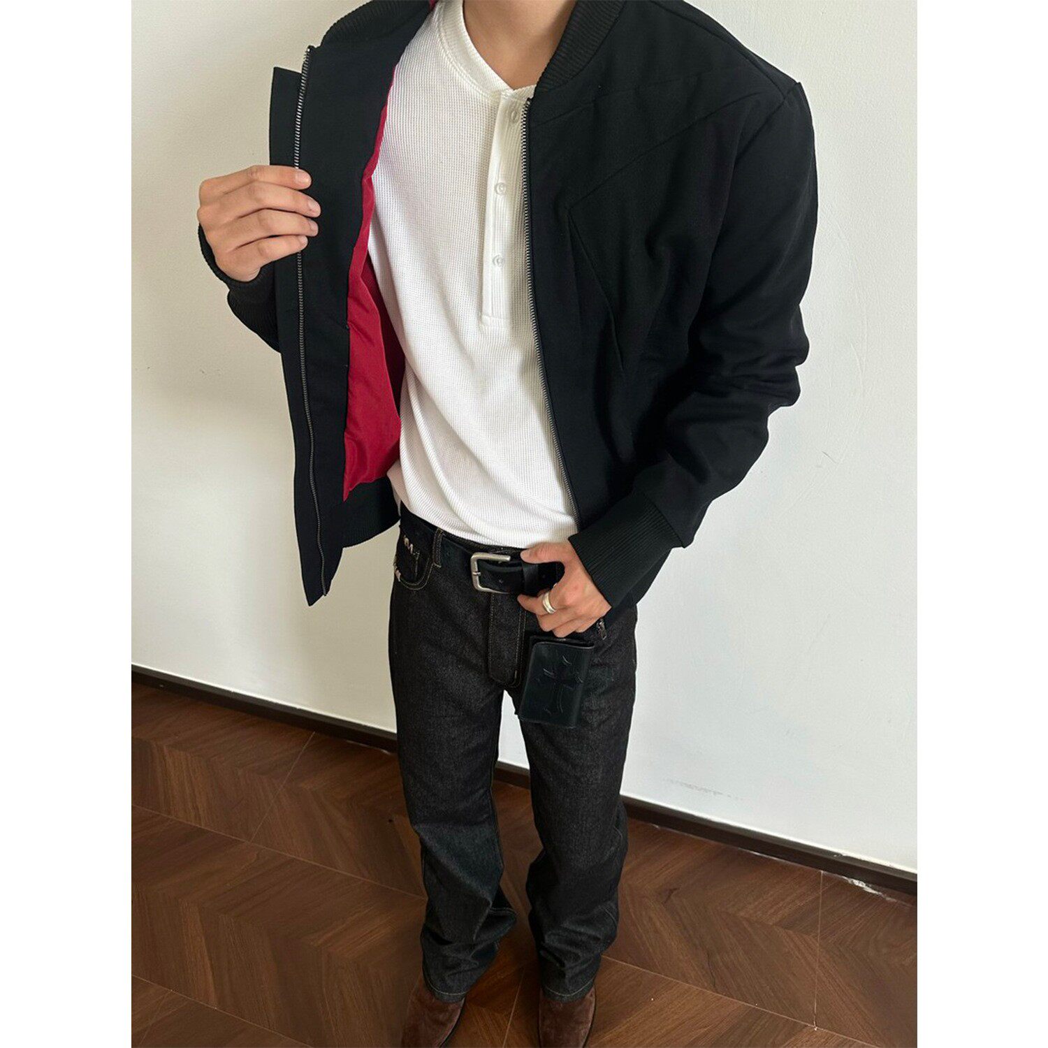 上身超帅！罗纹底摆外套