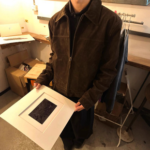 VIBE ACW进口仿牛反绒复古翻领鹿皮感正肩版型男女秋冬夹克外套潮