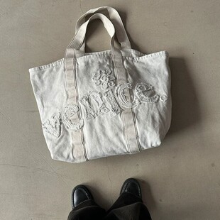 高级感十足!VIBE ACW雏菊流浪帆布包手提袋小众大容量男女托特包