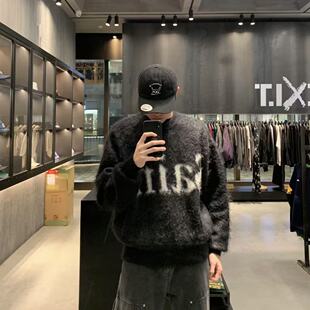 SM SAINT MICHAEL FOG美式高街潮牌复古百搭休闲字母针织衫毛衣男