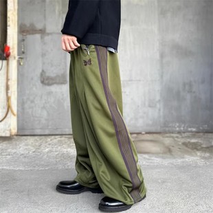 NEEDLES GFKTC橄榄绿蝴蝶刺绣胖胖裤男女日系灯笼宽松阔腿长裤子