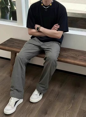 VIBE ACW春夏弯刀冰皮速干微喇直筒显瘦美式休闲长裤男款简约