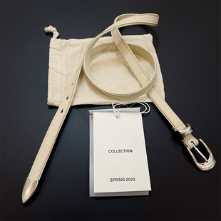 真皮皮带女士腰带ins 款 VIBE ACW小众设计高级感白色头层牛皮男士