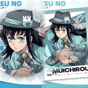 鬼灭之刃兔年限定吧唧谷子无一郎炭治郎甘露寺蜜璃二次元挂饰徽章