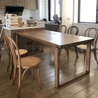 北欧实木餐桌白蜡木日式原木大板桌莫比桌子家用客厅大长书桌橡木