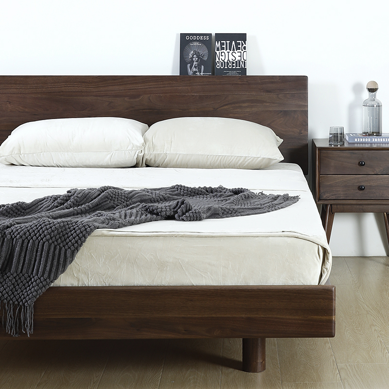 纯实木北美黑胡桃木实木床