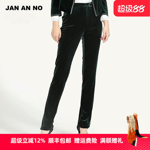 丝绒长裤，休闲工装裤，简约风格