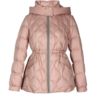 JAN AN NO简爱诺冬季粉色白鹅绒连帽保暖短款羽绒服J2160138YR