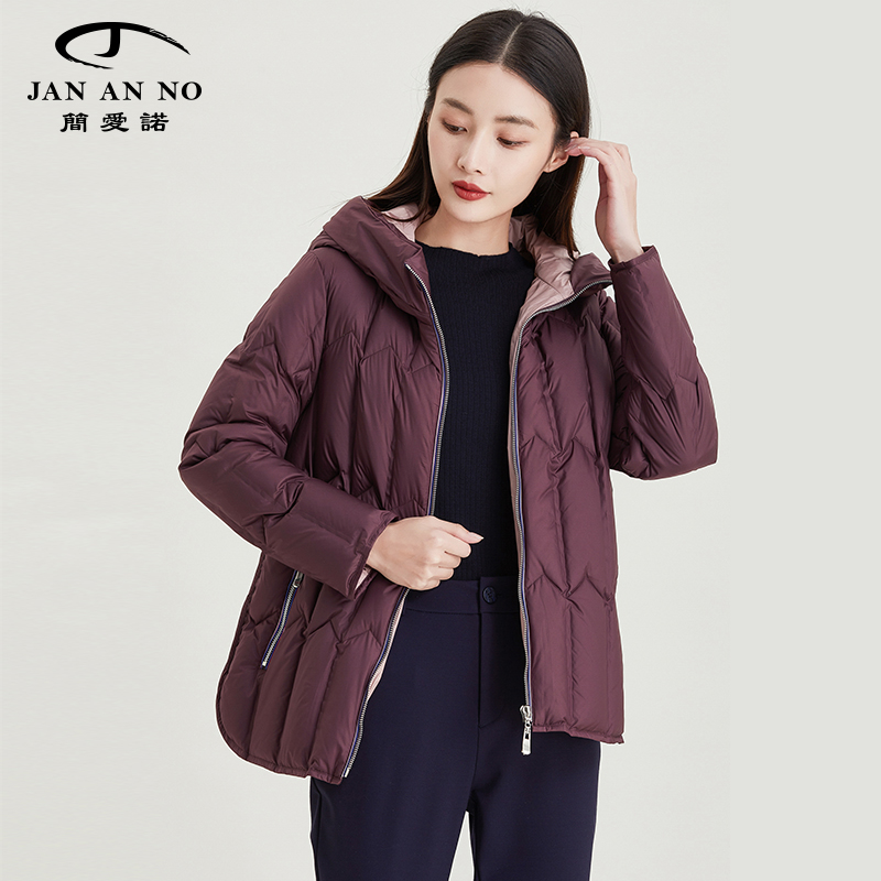 简爱诺冬季保暖宽松女士轻薄外套