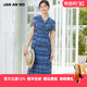 连衣裙女夏季 JAN 简爱诺优雅气质中长款 短袖 新款 J2310206LQ