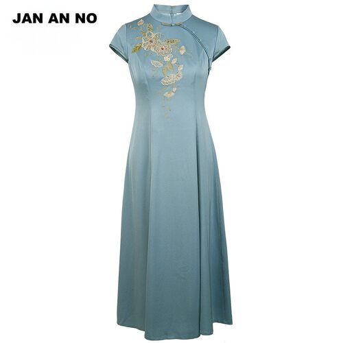 简爱诺典雅刺绣中国风礼服旗袍