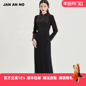 NO简爱诺秋冬新品 女士立领烫钻修身 JAN 长袖 礼服J2110069LQ