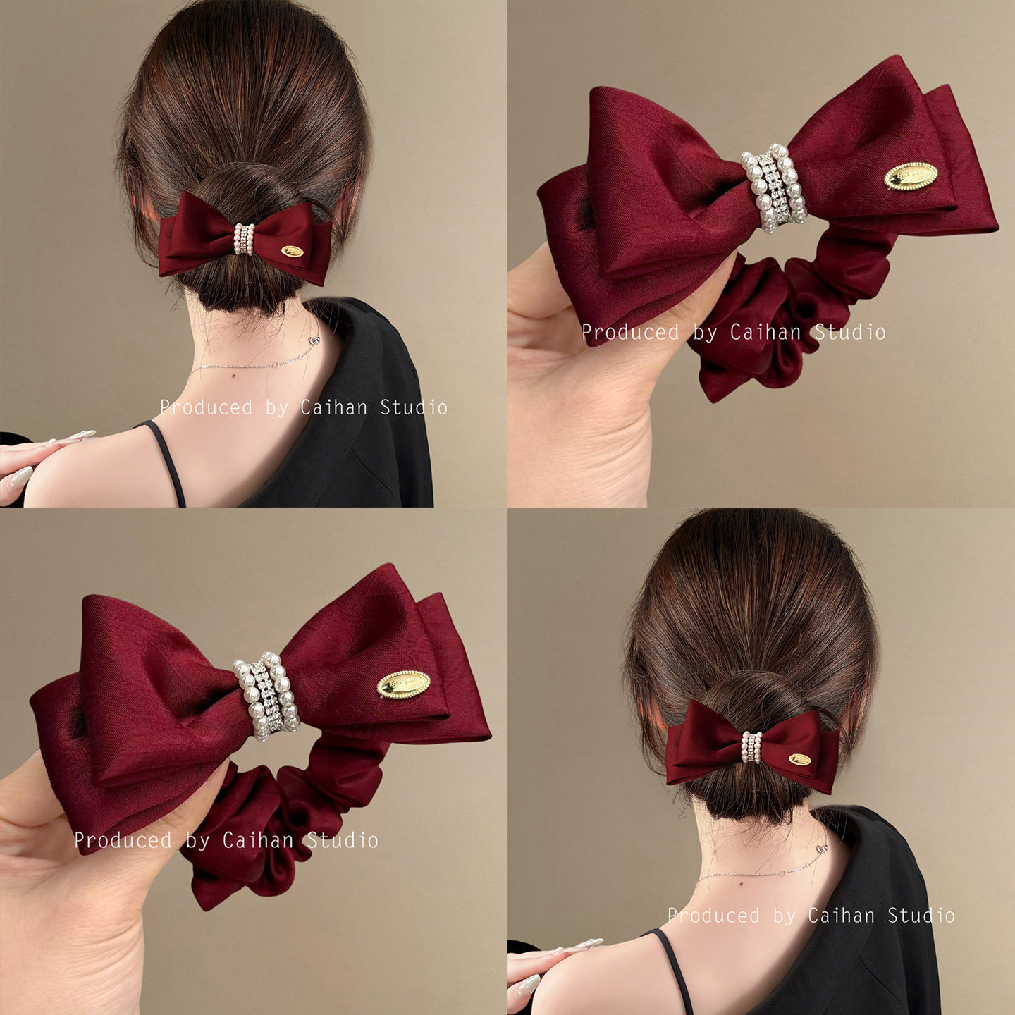 叛逆千金~新年红色蝴蝶结头绳发圈高级感气质仿珍珠水钻头饰发绳,饰品/流行首饰/时尚饰品新,发饰,淘宝优惠券,粉丝福利购,淘宝优惠卷