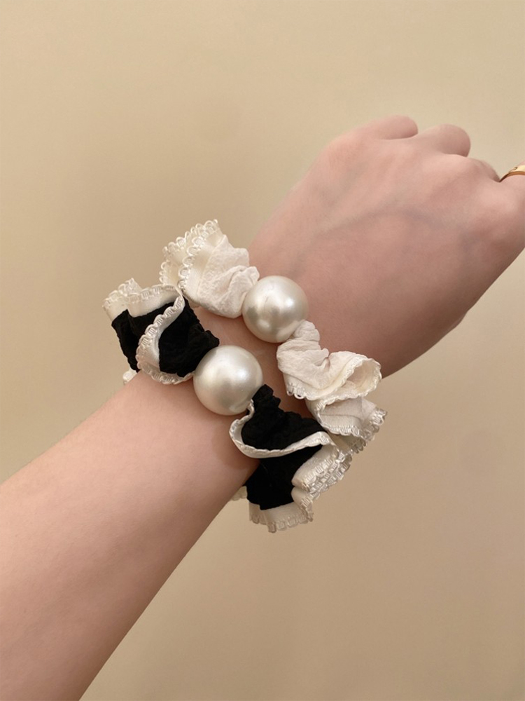 青鸾苑花边珍珠雪纺发圈