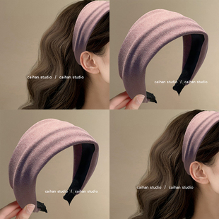 风信紫~宽边针织发箍女2024新款高级感压发头箍爆款发卡旅行发饰