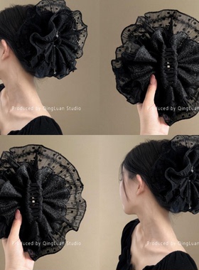 洛可可夜曲~超仙蕾丝花边抓夹女高级感轻奢芭蕾风鲨鱼夹旅行发卡