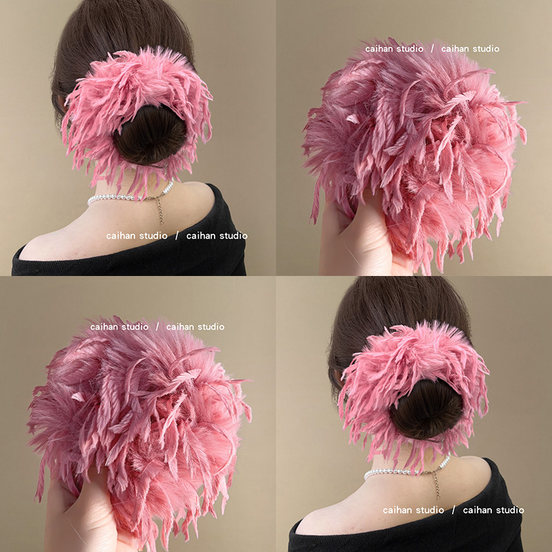 玫瑰轻羽~超仙羽毛大肠发圈