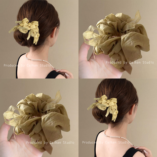 名伶千金~温柔蝴蝶结发圈女秋冬新款芭蕾风仙气头绳气质旅行发卡