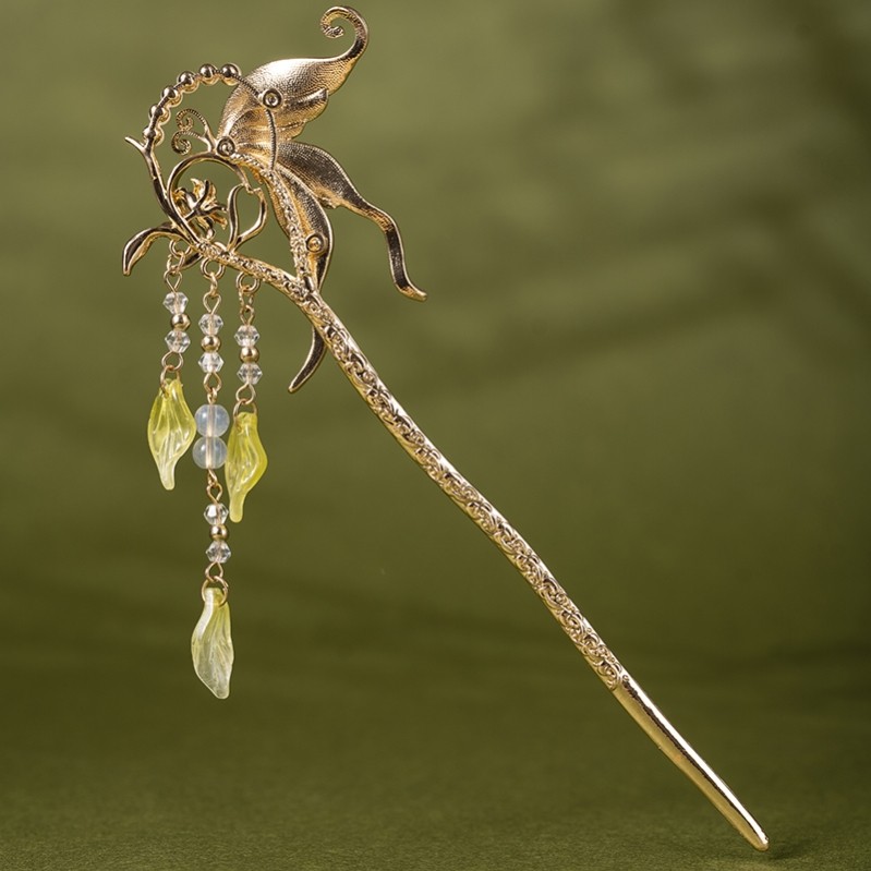 古风发簪蝴蝶琉璃百搭簪子流苏头饰汉服发饰宫廷发钗新中式配饰女