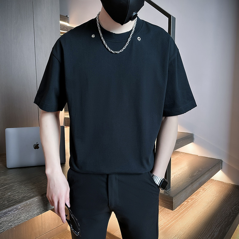 24夏季短袖T恤男潮流时尚精神小伙宽松版打底衫QNTX8135-P58,男装T恤,电商A209