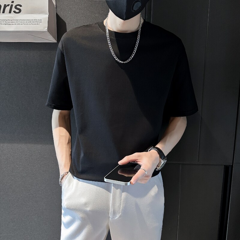 24夏季短袖T恤男士韩版潮流精神小伙纯色打底衫LTX67001-P33,男装T恤,电商A209