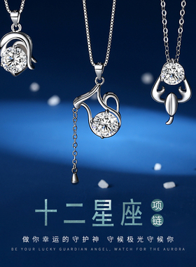 十二星座小众设计感耳钉锁骨链