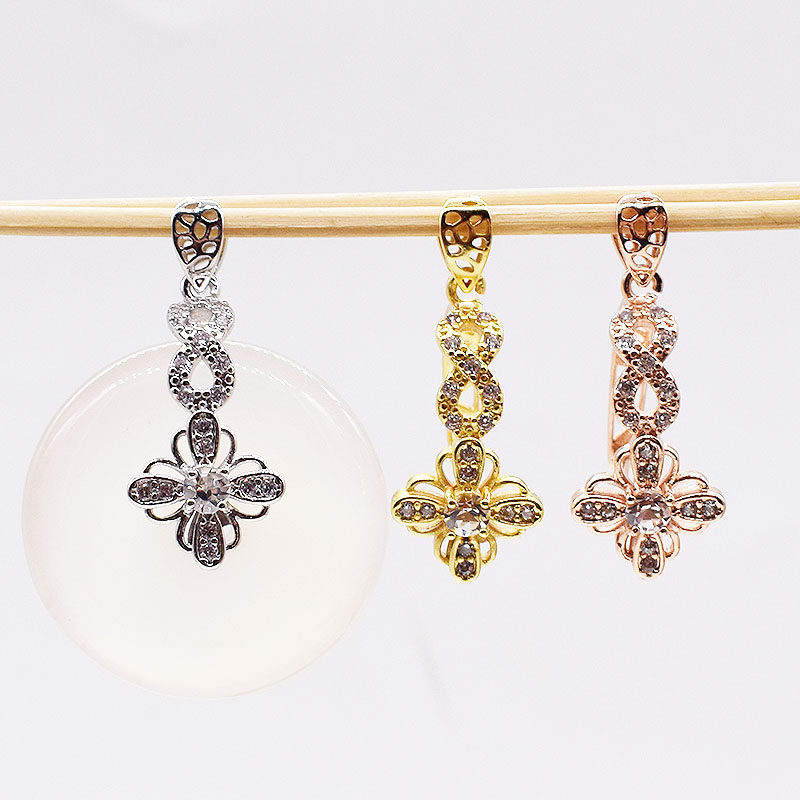 925半银8字平安扣夹扣琥珀瓜子扣