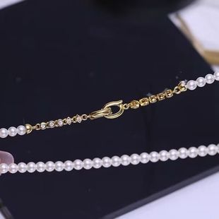 DIY配件925镀银微镶锆璀璨闪亮珍珠项链扣 链条毛衣链锁扣配4-8mm