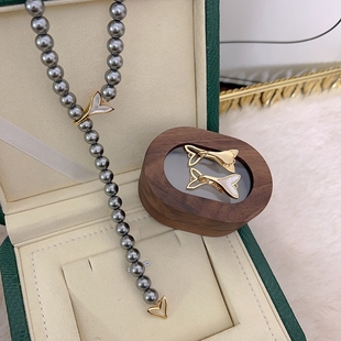 珍珠项链扣子贝壳鱼尾搭扣毛衣链连接扣 手链扣头弹簧扣18k金配件