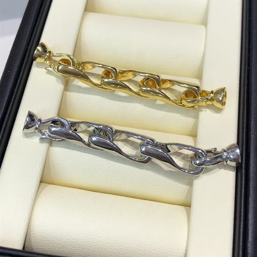 高保色18K镀真金光面双头扣头精工简约延长链收尾扣项链扣diy配件