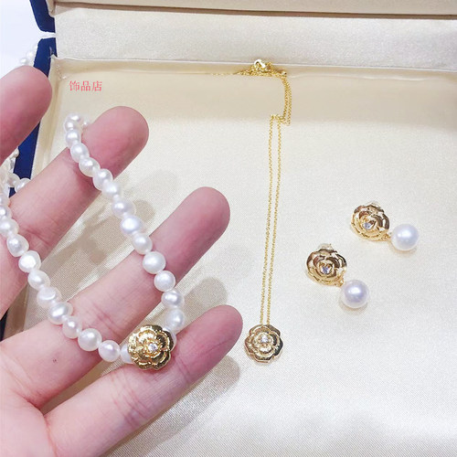 镀金吊坠耳环吊坠夹扣套装