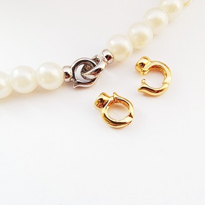 DIY饰品配件光金扣手链项链扣925镀银简约珍珠玉石搭扣手工收尾扣