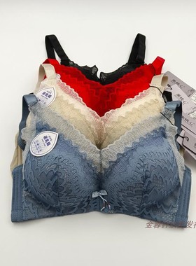 美桃心5588婴儿棉柔软无钢圈文胸小胸显大中厚聚拢三排扣透气内衣