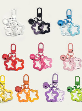 亚克力镂空五角星ins挂件夏季童趣吊坠钥匙扣配饰无线耳机套饰品