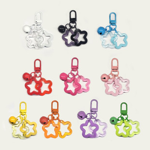 亚克力镂空五角星ins挂件夏季 童趣吊坠钥匙扣配饰无线耳机套饰品