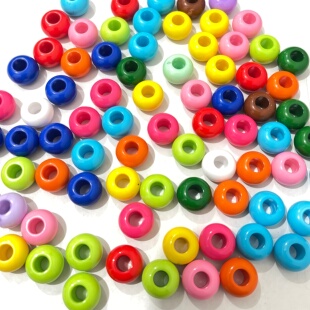 亚克力彩色纯色四通珠大孔散珠diy手工编织手链手机链串珠材料