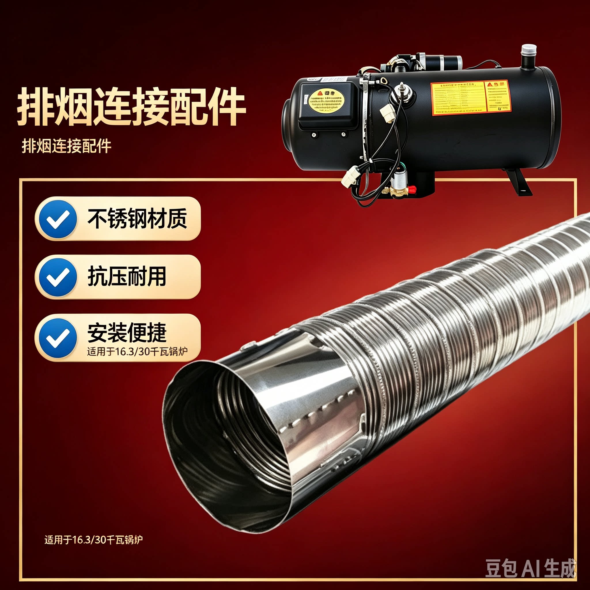 耐高温硬管柴暖汽暖不锈钢排烟管驻车加热器烤油箱底废气管排气管