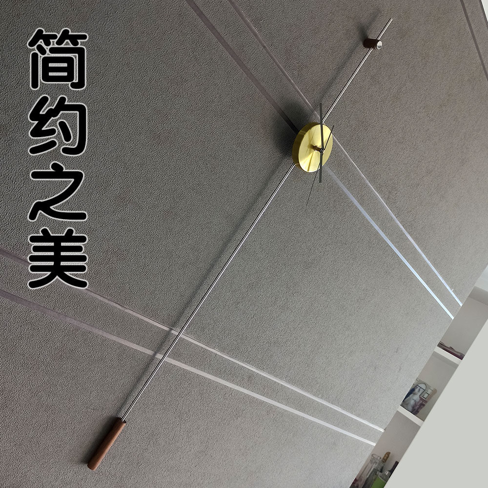 原创极简长杆现代简约挂钟创意艺术时钟电视墙面玄关柱子装饰挂件