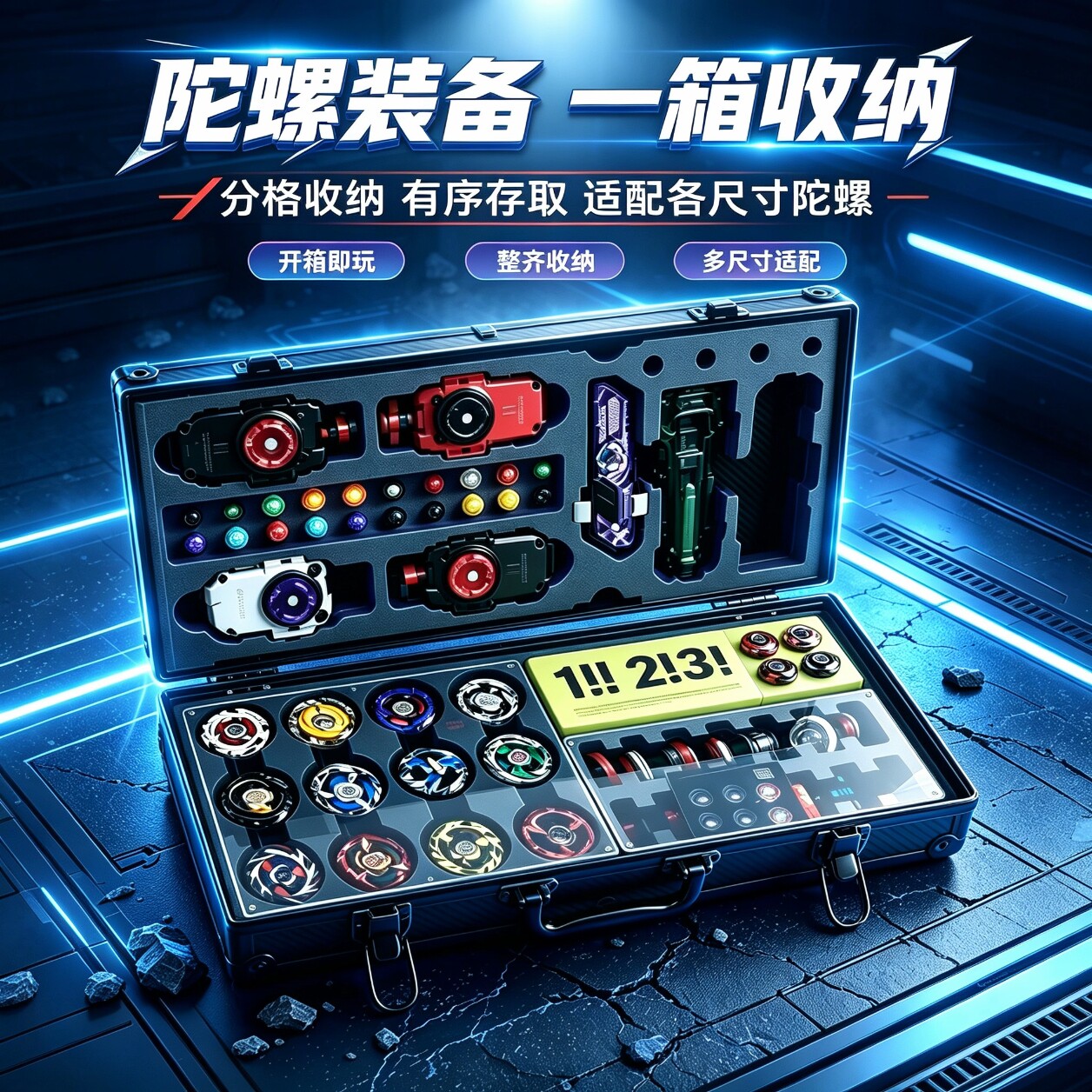 爆旋陀螺收纳箱beyblade正版tomy霸旋陀螺x陀螺收纳盒展示收藏盒