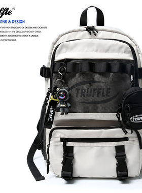 TRUFFLE潮牌大容量双肩包男电脑背包初中高中书包女大学生旅行包