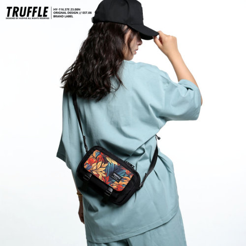 TRUFFLE原创复古树叶单肩斜挎包男小包胸包女背包休闲挎包运动包