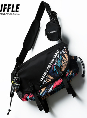 TRUFFLE涂鸦单肩斜挎包男潮牌挎包女街头潮流学生通勤包包邮差包