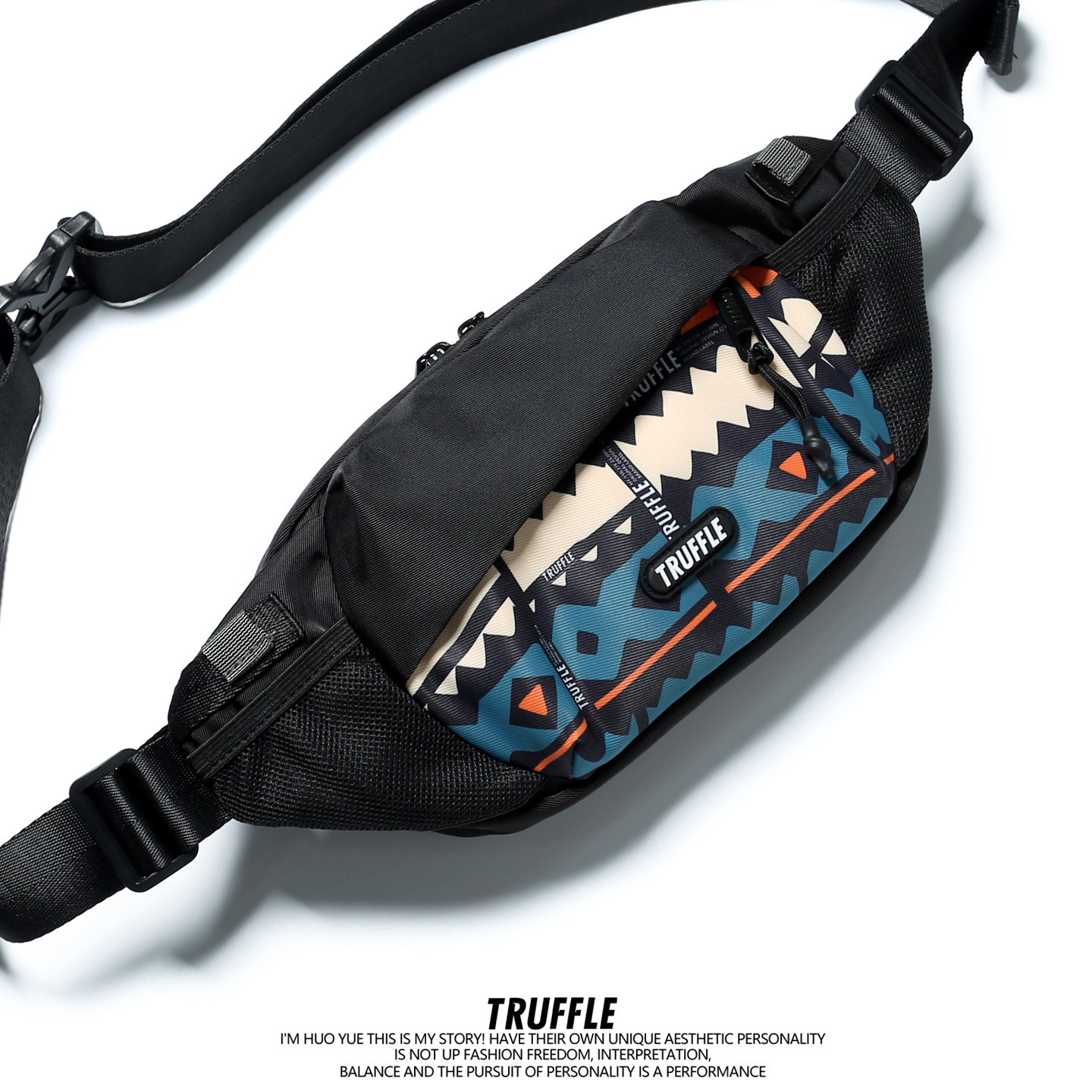 TRUFFLE2026潮牌民族风斜挎包男生腰包休闲运动胸包女大容量挎包