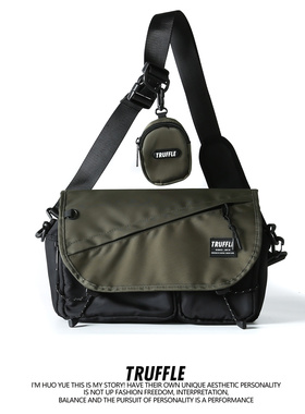 TRUFFLE潮牌单肩斜挎包男士背包大容量休闲轻便挎包女邮差包通勤