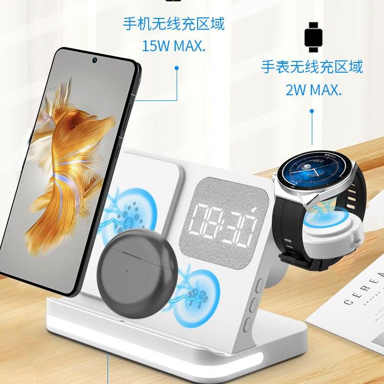 适用华为GT5手表mate70 pro手机磁吸gt5 pro时钟四合一无线充电器